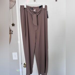 Soho Taupe Tie-Front Trousers